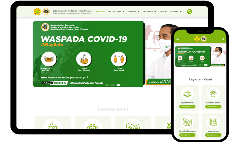 Jasa Redesign Website ternate.karantina.pertanian.go.id
